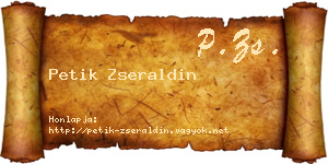 Petik Zseraldin névjegykártya